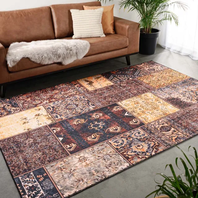 Heritaged Patchwork vloerkleed - Fade No.1 goud/bruin 152x230