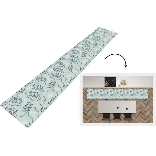 KitchenYeah Keukenloper - Keukenmat - Patronen - Tuin - Takken - 360x60 cm - Keuken vloerkleed Multicolor