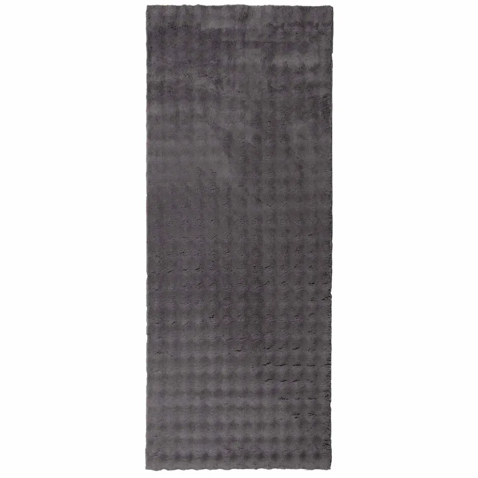 vidaXL Binnen kleed SIROLO Antraciet 80 x 200 cm Polyester Medium Pile Anthraciet