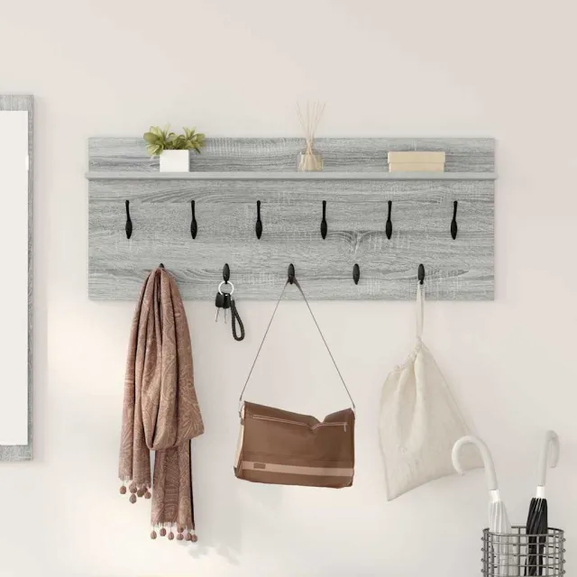 vidaXL Wandgemonteerde kapstok Grijs Sonoma 100 x 40 x 12 cm
