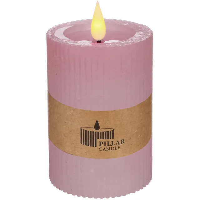 PacklinQ LED Pillar kaars Ø7 h. 10 cm roze (1 st) Pink