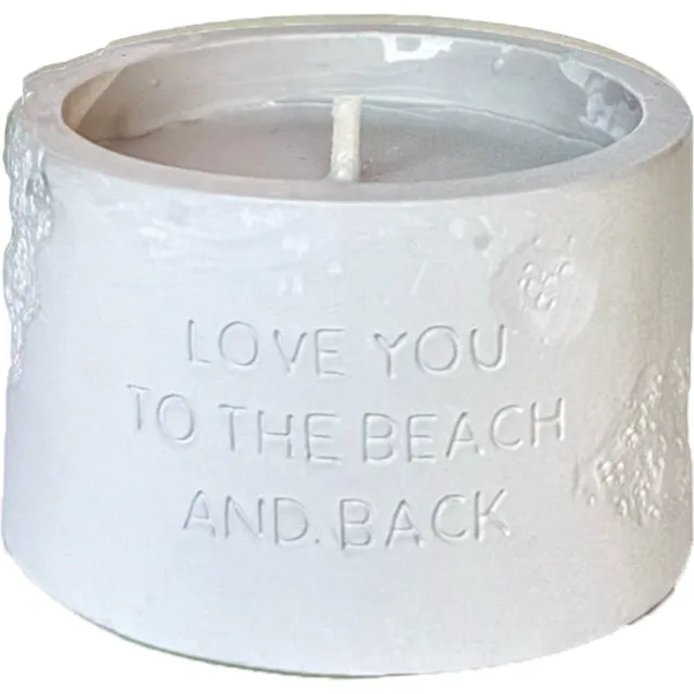 My Flame Lifestyle MY FLAME - Buitenkaars - LOVE YOU TO THE BEACH AND BACK - Geur: Bella Citronella - 8 x 5 cm - 20 branduren WIT