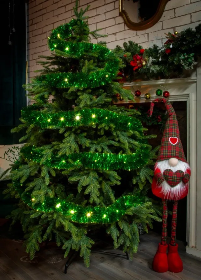 Jumi Groene LED kerstboom batterijgevoede lichtsnoer voor de kerstboom VOOR DE KERSTBOOM 6 meter
