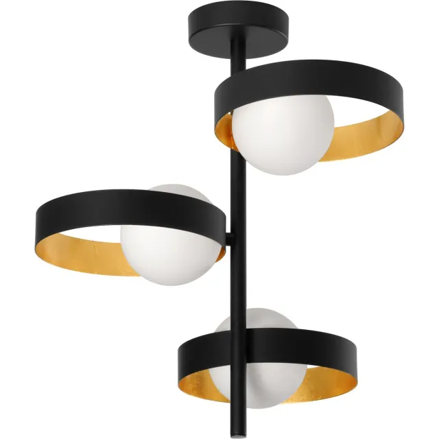 Osram DECOR Memphis plafondlamp, zwart/goud, met G9 voet voor eenvoudige lampvervanging, kan worden uitgerust met een normale of slimme lamp, IP20 bescherming