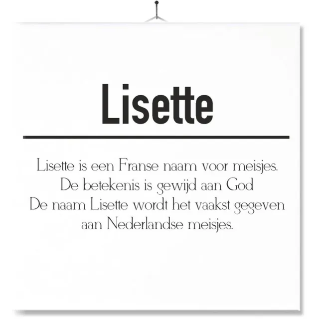 MC Living Tegel Met Opdruk | Betekenis | Kado | Cadeau | Met Naam - Lisette Multi-Color