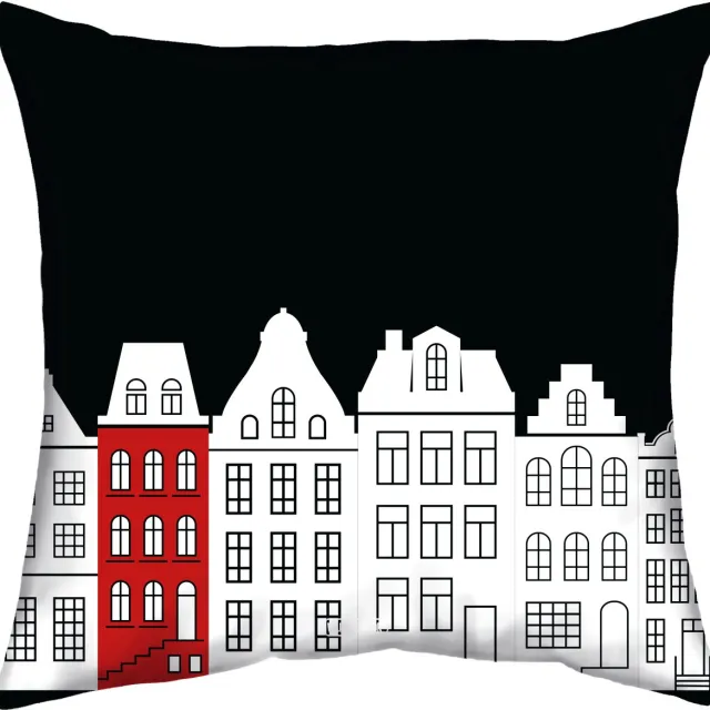 Velits Sierkussen - Buitenkussen Amsterdam Waterafstotend Bootkussen 3 kruizen - Multicolor - 50 Cm X 50 Cm zwart