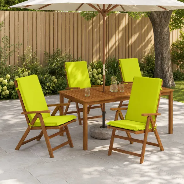 vidaXL Kussen voor stoel met hoge rug GEMERT 4 st 100% Polyester groen