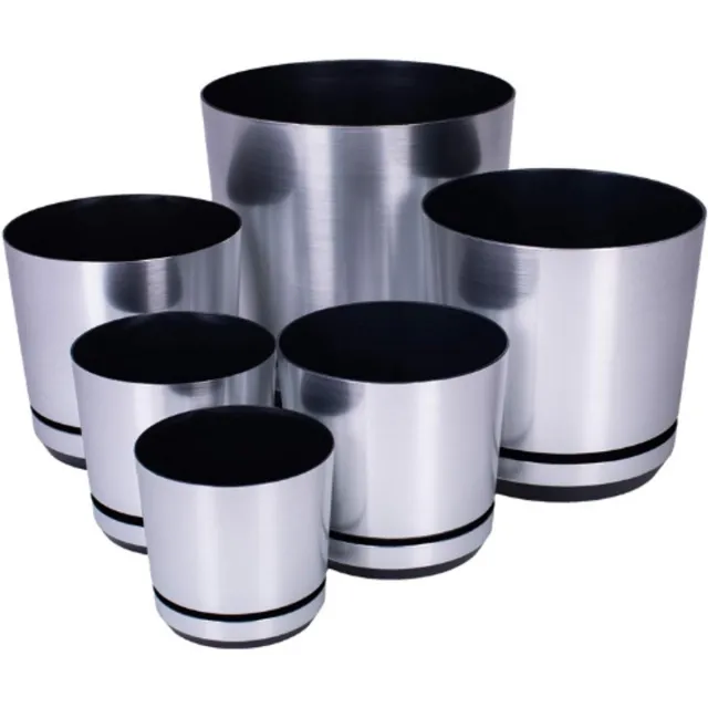 KORAD Set van 4 koperen potten van 16 cm, 18 cm, 21 cm en 26 cm - decoratieve potten in 4 afmetingen (16 cm, 18 cm, 21 cm, 26 cm) voor bloemen, kruiden en plantenarrangementen. GOUD
