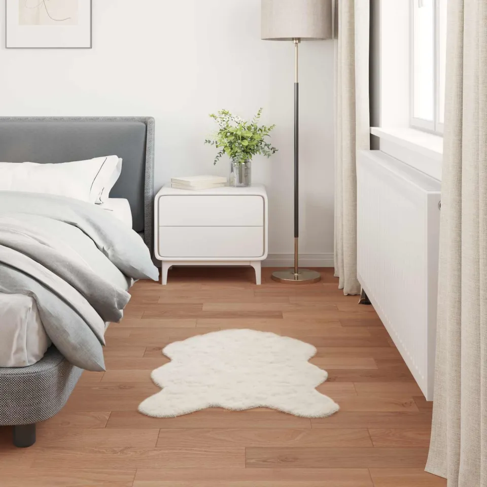 vidaXL Antislip vloerkleed van imitatie konijnenbont OLITE crème, foto 3