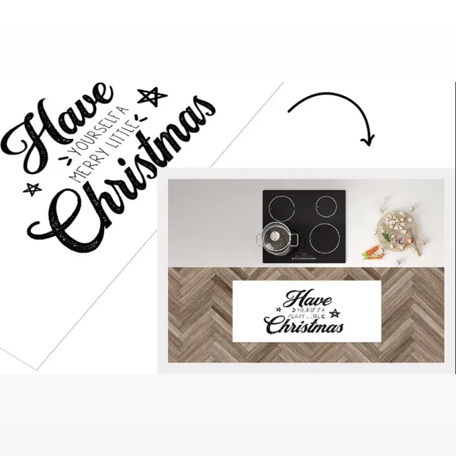 KitchenYeah Keukenloper - Loper keuken - Kerstmis - Quotes - Spreuken - Have yourself a merry little Christmas - Keukenloper vinyl Multicolor