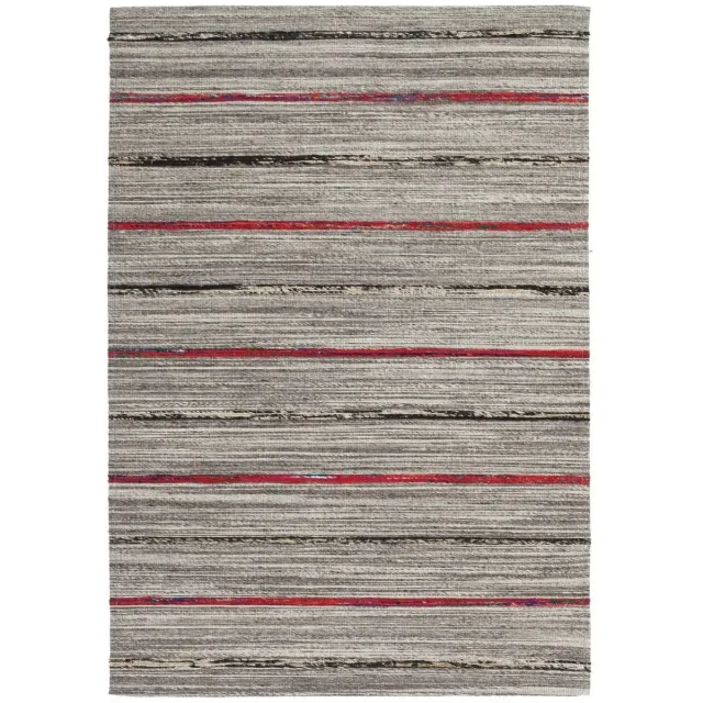 Dutch XXL Kelim Vloerkleed | Tapijt | Duarte | Lijnen | Naturel/Rood | 120x170 cm Naturel / Rood