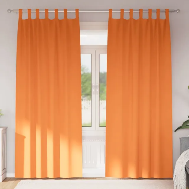 vidaXL Zwart-out Gordijnen met Ringen 2 st Feloranje 245 x 140 cm