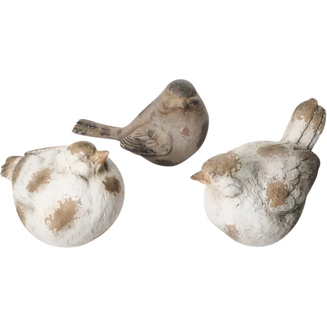 Beliani ANGHIARI - Set van 3 tuinbeelden - Beige - Magnesiumoxide