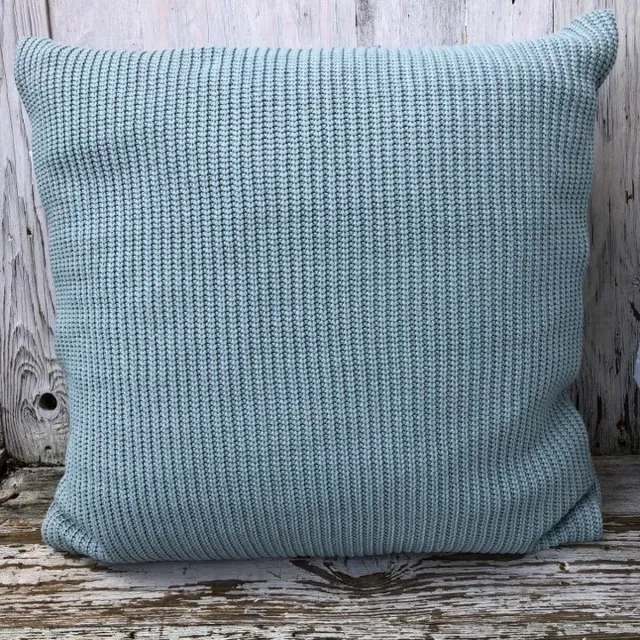Lovely Stitches Sierkussen - Gebreid - Patentsteek - Oudgroen - 45x45cm