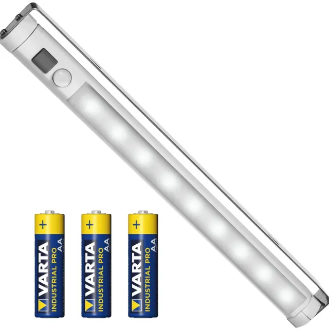 Maclean MCE166 - LED lamp - keukenlamp - kastverlichting - PIR sensor aan/uit - bewegingssensor PIR 9 SMD - Set met 3x batterijen LR6/AA R-06 wit