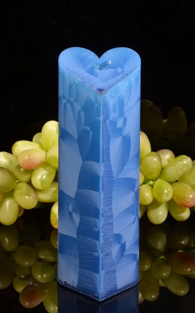 MilaNNE Candles by Milanne, handgemaakte Harten Kaars, BLAUW POLYMICO, hoogte: 18cm