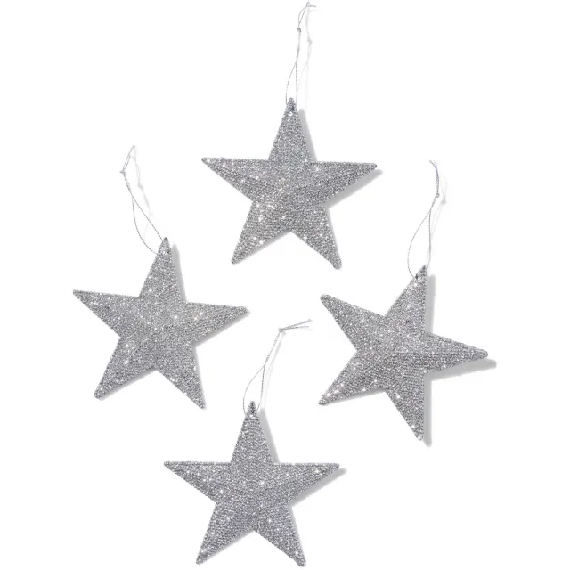 HEMA Kersthangers ster zilver - 4 stuks (zilver)