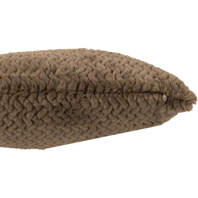 J-Line kussen - polyester - donkerbruin