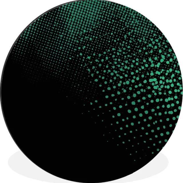 WallCircle Wandcirkel - Muurcirkel - Gaming - Stippen - Groen - Vervagen - Aluminium - Dibond - 60x60 cm - Binnen en Buiten
