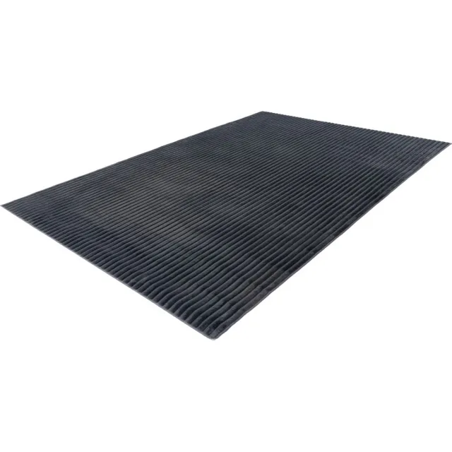 Lalee Plush - Japandi Vloerkleed - Superzacht - gestreept Karpet - Tapijt hoog laag polig effen Fluffy 160x230 cm antraciet