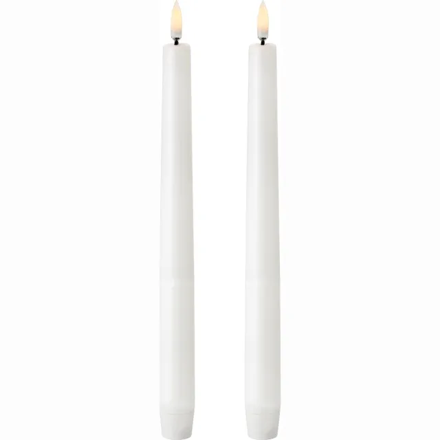 Uyuni Diner kaarsen Uyuni Led Tafelkaars Wit- 25CM - Set van 2 - 2 stuks
