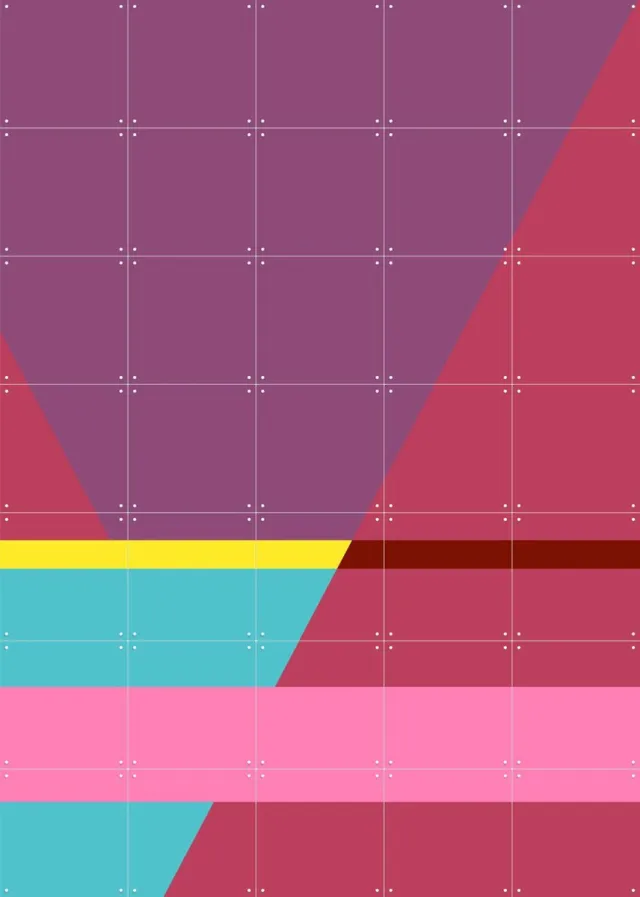 IXXI Many Shapes of... 3, Studio Kars + Boom - 100 x 140 cm - Grote wanddecoratie en posters - Grafisch Ontwerp, Abstract, Minimalisme, Woonkamer Roze / Paars