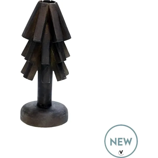 Vase The World Kandelaar Rivertone | Kerstboom | Walnoot - walnut | Bruin | Ø10 x H22 cm