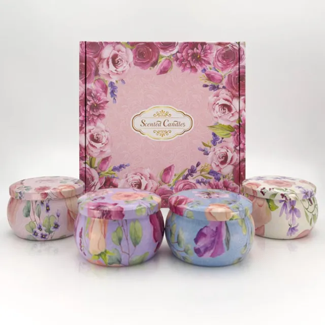 Homonoia Geurkaars Cadeauset – 4 Luxe Kaarsen 125 g – Coco Mademoiselle, Black Opium, Vanilla Cream, Rose Lychee 2) Geurkaars