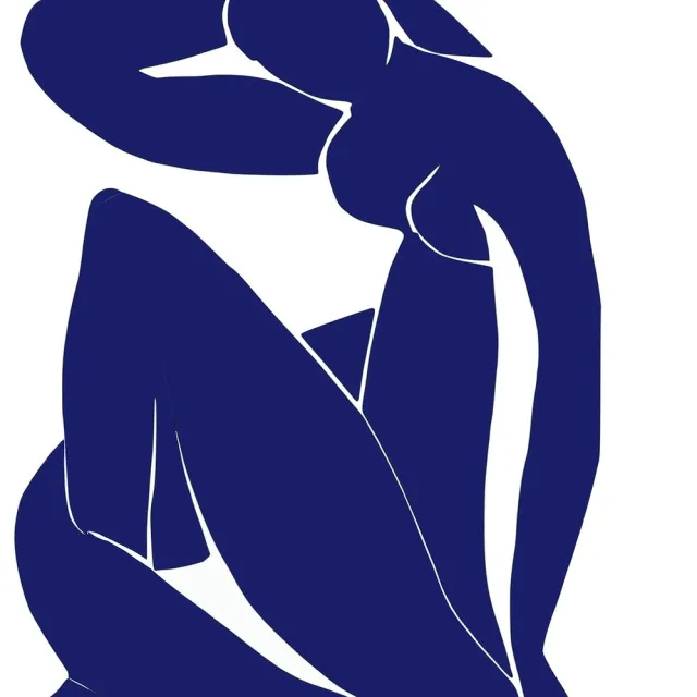 Esque Poster Nu Bleu - Henri Matisse - Cut Outs - Blauw Naakt - Abstract Kunst Print - 50x70 cm
