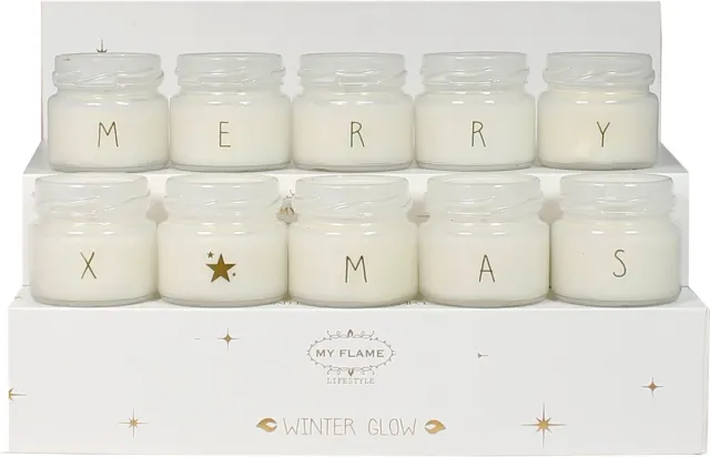 My Flame Sojakaarsen - Merry X-Mas - Wit in luxe giftbox - Geur: Winter Glow
