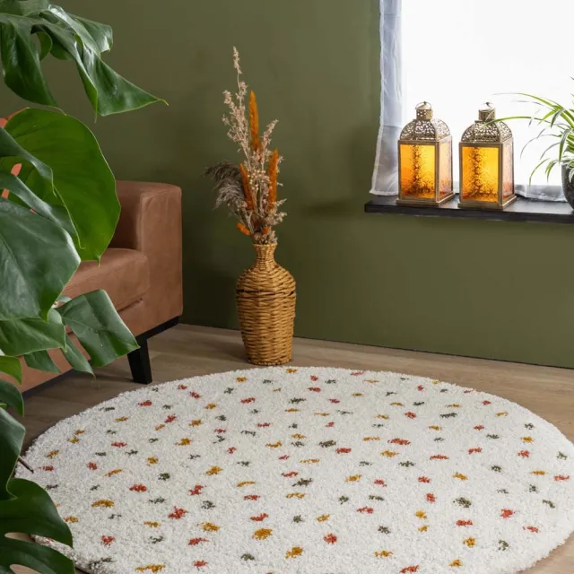 Boho&me Rond vloerkleed stippen - Artisan wit/multi 240