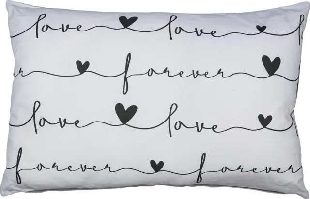 Mars & More Sierkussen Forever Love - wit met tekst - 40 x 60 cm