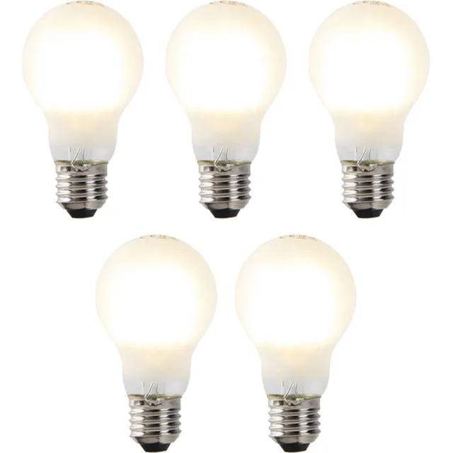 LUEDD Set van 5 E27 dimbare LED lampen A60 mat 7W 806 lm 2700K