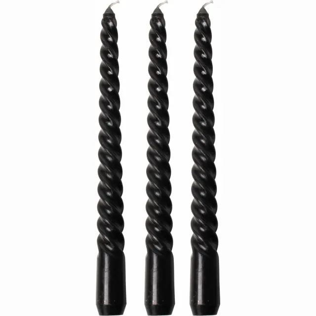 Gusta Dinerkaars swirl 25cm zwart - set 3 stuks - Gusta® donker groen