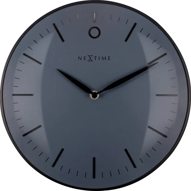 NeXtime Design Wandklok - Geen Tikkend Geluid! - Zwart - 30cm - Glamour Small - NeXtime