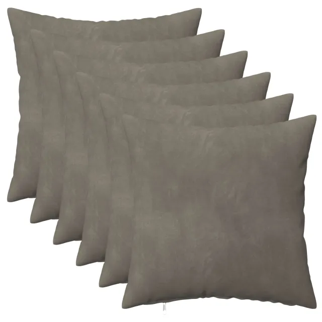 vidaXL Plaid kussen 6 st HEERLEN Lichtgrijs 30 x 30 cm fluweel