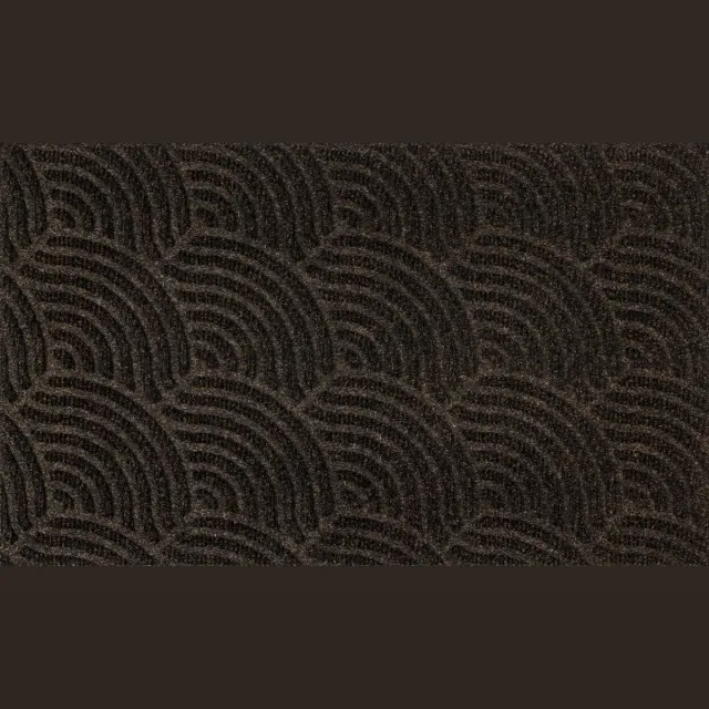 Kleen-Tex Dune Deurmat Waves - 45 x 75cm - Dark Brown donker bruin