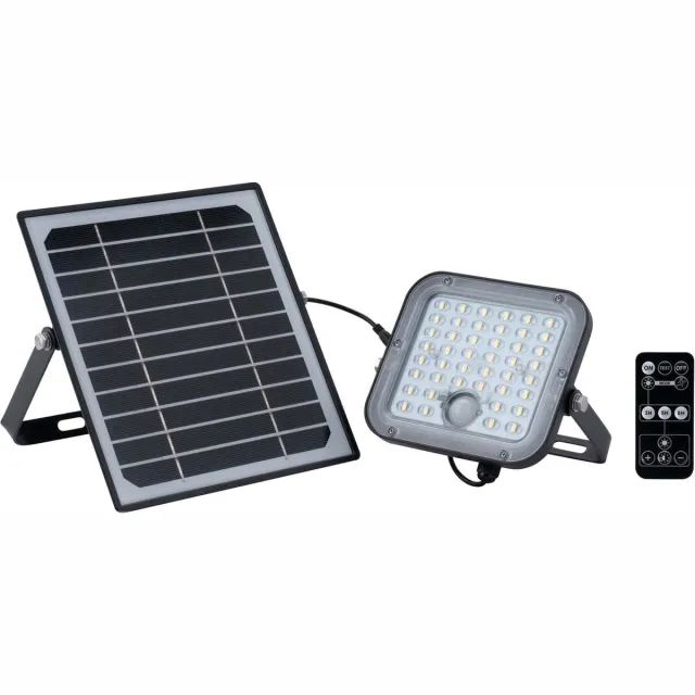 LEDVION Solar LED Schijnwerper - 10W - 4000K - 1500L - IP65 Zwart