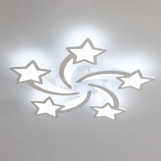 Riserva LED Plafondlamp Meteor Design - 60W - 6700 lm - 6500K Koel Wit - Wit - Moderne Design Plafonnière voor Woonkamer, Slaapkamer, Eetkamer en Keuken