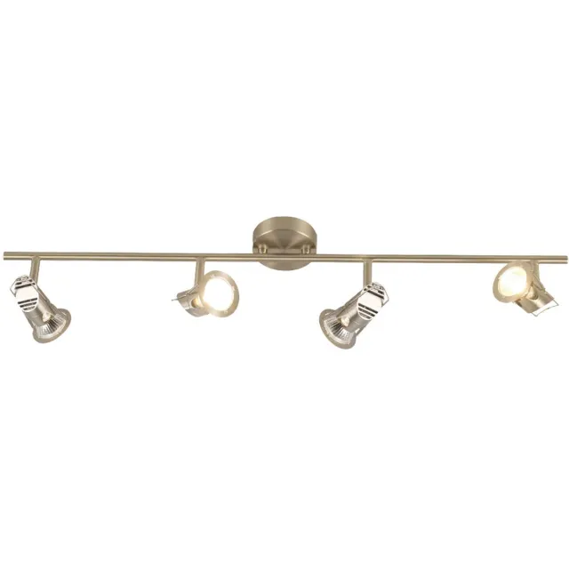 Globo Lighting Plafondlamp Spot strip plafondlamp zilver Woonkamerlamp met verstelbare spots, mat nikkel, 4x GU10, LxH 78,5x15cm