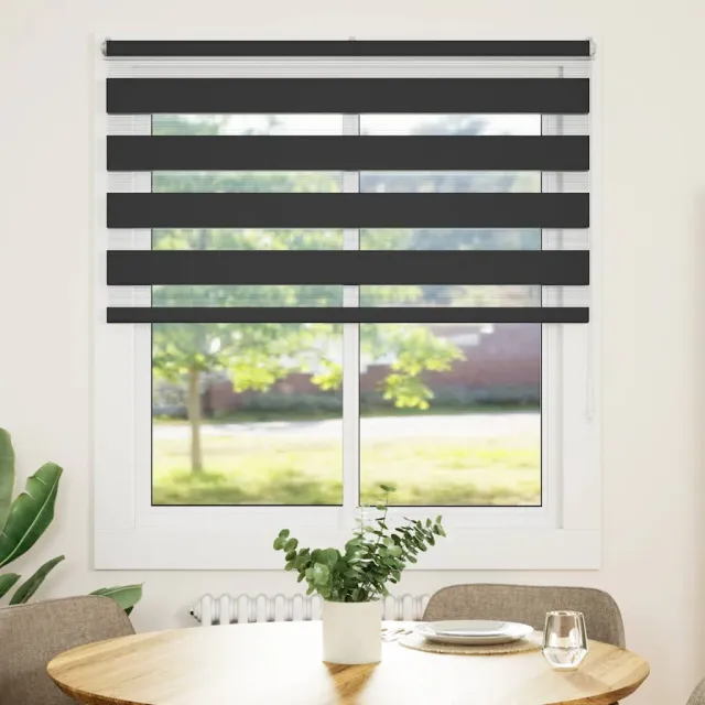 vidaXL Zebra rolgordijn 135x150 cm stofbreedte 130,9 cm zwart