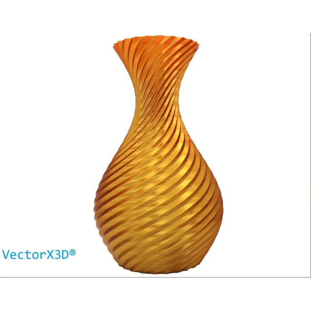 VectorX3D Kioto Vaas Grand Prix - Goud & Koper Dual Color - 32 cm - 100% Waterdicht - 3D Geprinte Design Vaas Goud en Koper