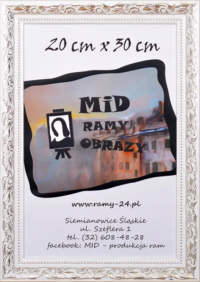 Marek i Darek Witamine Ramka na Zdjęcia 20x30 cm - Biała, 30 mm profiel