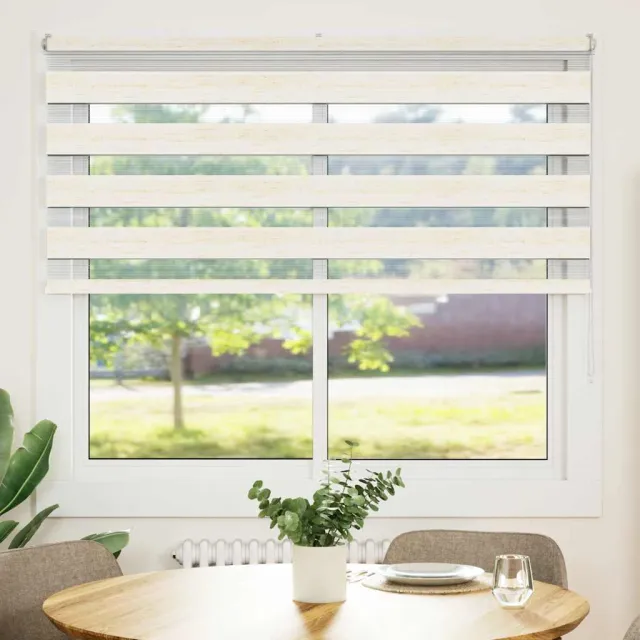 vidaXL Zebra rolgordijn 165x100 cm stofbreedte 160,9 cm marmerbeige