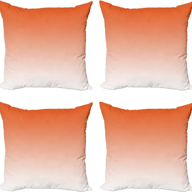 ABAKUHAUS Ombre Sierkussen Kussenhoes 4er Set, Zonsondergang in Warm Desert, Modern Accent Dubbelzijdige Digitale Print, 50 x 50 cm, Oranje