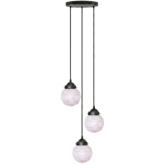Coloured by Art 3 lichts hanglamp Bretagne Blush - Art Deco Trade Zachtroze