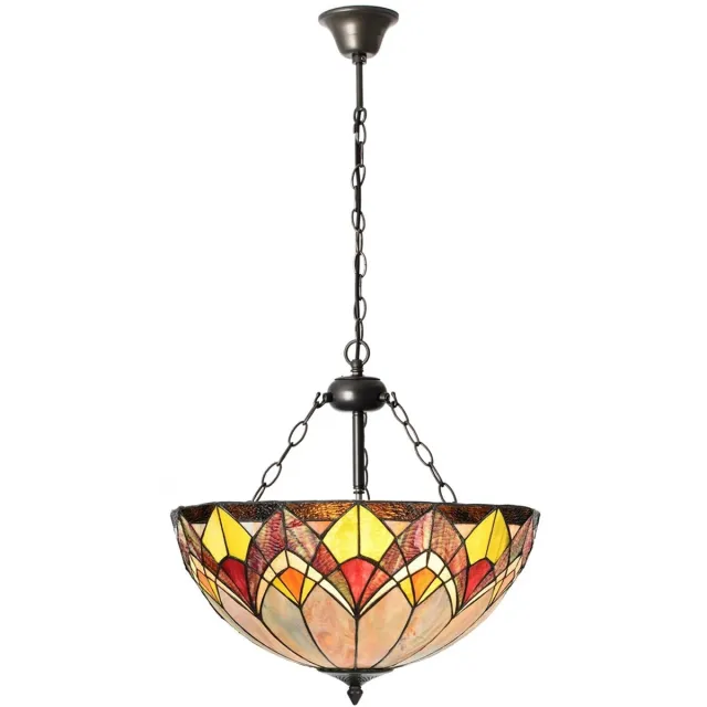 Coloured by Art Tiffany Hanglamp Blossom met 3 kettingen - Art Deco Trade Multicolour
