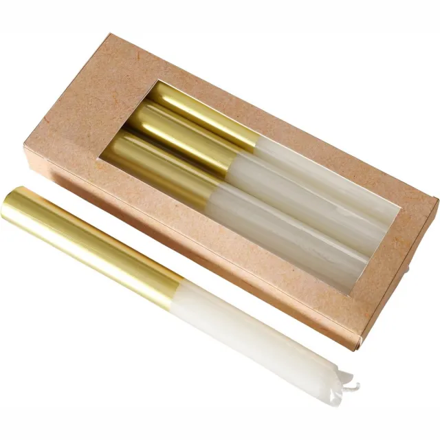 Boltze Staafkaars 20 cm diameter 2,20 cm verloop goud / wit