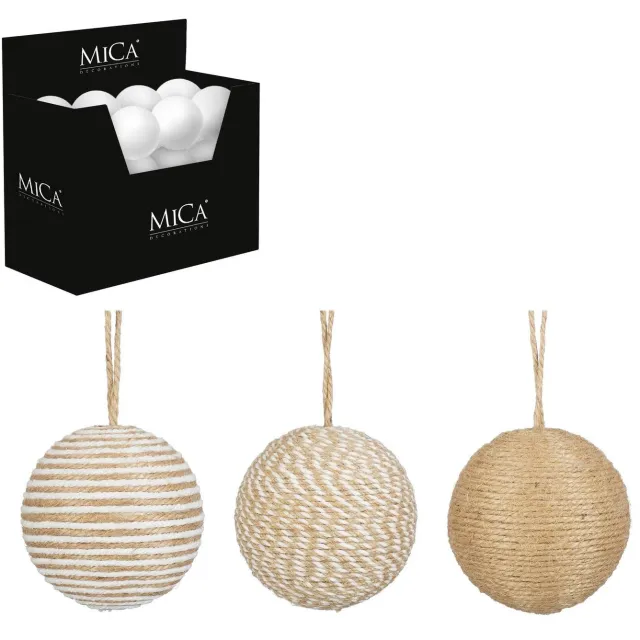 Mica Decorations Ornament Kerstballen bruin (ø8cm)