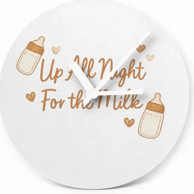 Mr Cadeautjes Glazen klok Ø 20 - design Een zachte, grappige slogan rond slaapgebrek in een vergelij | cadeau Wit